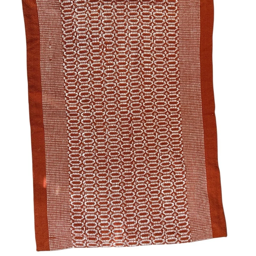 Set of 4 Table Placemats Rustic Red Orange and White Kitchenware